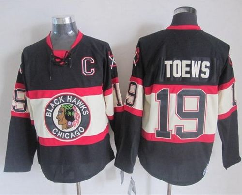 Blackhawks #19 Jonathan Toews Black Third CCM Stitched NHL Jersey