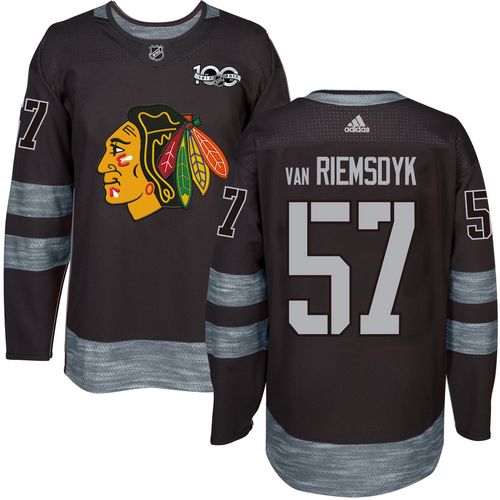 Blackhawks #57 Trevor Van Riemsdyk Black 1917-2017 100th Anniversary Stitched NHL Jersey - Click Image to Close