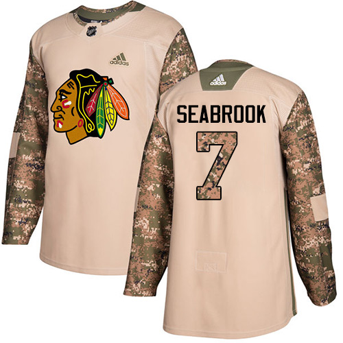 Adidas Blackhawks #7 Brent Seabrook Camo Authentic 2017 Veterans Day Stitched NHL Jersey