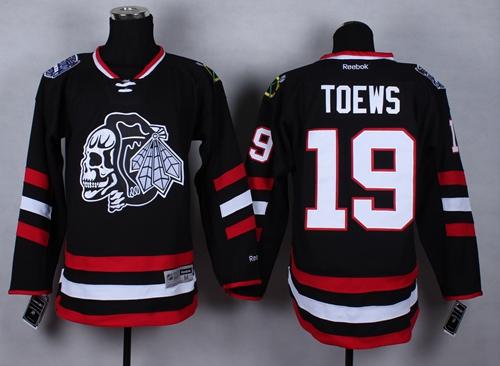 Blackhawks #19 Jonathan Toews Black(White Skull) 2014 Stadium Series Stitched NHL Jersey