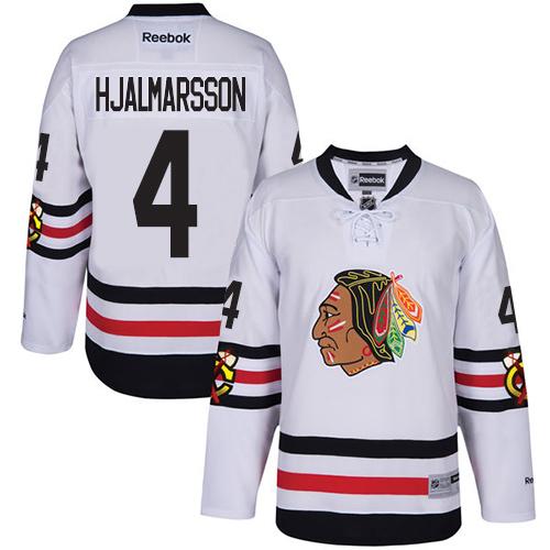 Blackhawks #4 Niklas Hjalmarsson White 2017 Winter Classic Stitched NHL Jersey