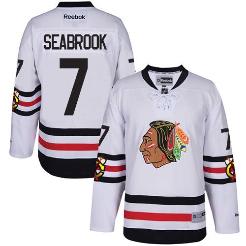 Blackhawks #7 Brent Seabrook White 2017 Winter Classic Stitched NHL Jersey