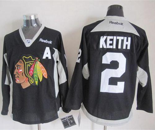 Blackhawks #2 Duncan Keith Black Practice Stitched NHL Jersey