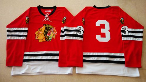 Mitchell And Ness 1960-61 Blackhawks #3 Keith Magnuson Red Stitched NHL Jersey