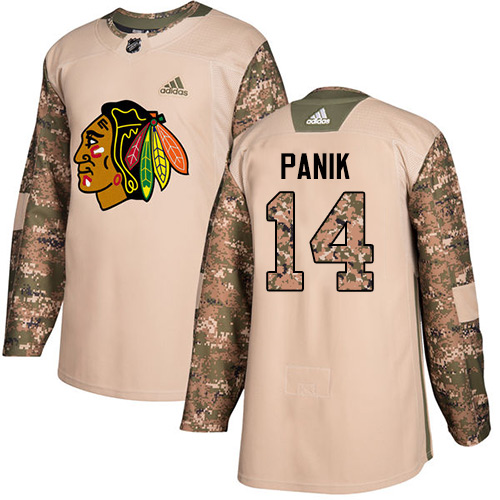 Adidas Blackhawks #14 Richard Panik Camo Authentic 2017 Veterans Day Stitched NHL Jersey - Click Image to Close