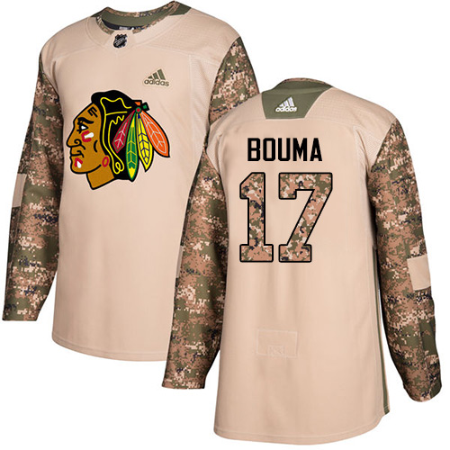 Adidas Blackhawks #17 Lance Bouma Camo Authentic 2017 Veterans Day Stitched NHL Jersey