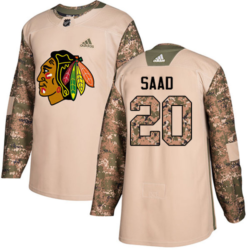 Adidas Blackhawks #20 Brandon Saad Camo Authentic 2017 Veterans Day Stitched NHL Jersey