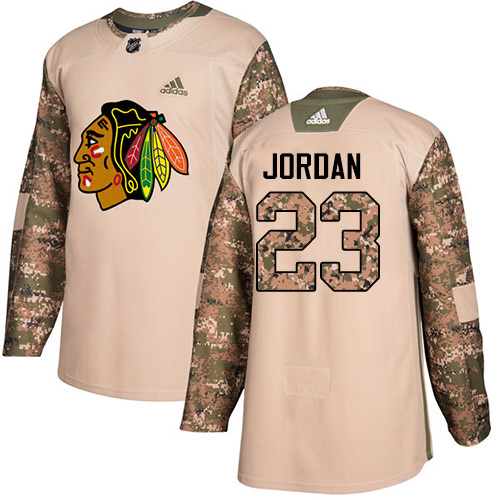 Adidas Blackhawks #23 Michael Jordan Camo Authentic 2017 Veterans Day Stitched NHL Jersey