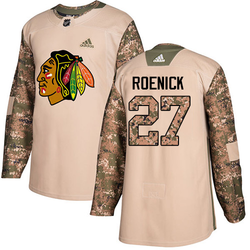 Adidas Blackhawks #27 Jeremy Roenick Camo Authentic 2017 Veterans Day Stitched NHL Jersey