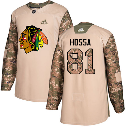 Adidas Blackhawks #81 Marian Hossa Camo Authentic 2017 Veterans Day Stitched NHL Jersey