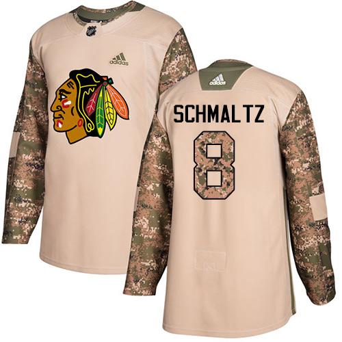 Adidas Blackhawks #8 Nick Schmaltz Camo Authentic 2017 Veterans Day Stitched NHL Jersey