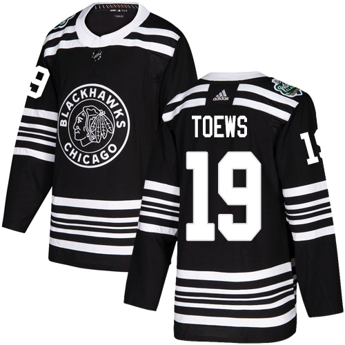 Adidas Blackhawks #19 Jonathan Toews Black Authentic 2019 Winter Classic Stitched NHL Jersey