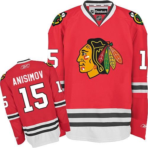 Blackhawks #15 Artem Anisimov Red Stitched NHL Jersey - Click Image to Close