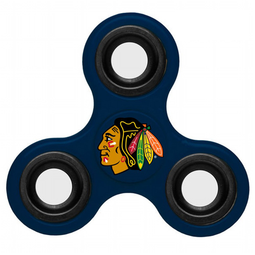 NHL Chicago Blackhawks 3 Way Fidget Spinner B108 - Navy