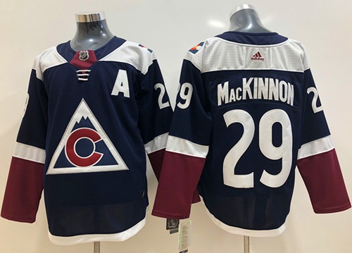 Adidas Avalanche #29 Nathan MacKinnon Navy Alternate Authentic Stitched NHL Jersey - Click Image to Close