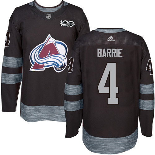 Adidas Avalanche #4 Tyson Barrie Black 1917-2017 100th Anniversary Stitched NHL Jersey - Click Image to Close