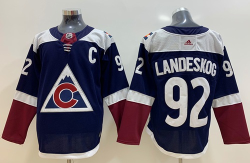 Adidas Avalanche #92 Gabriel Landeskog Navy Alternate Authentic Stitched NHL Jersey