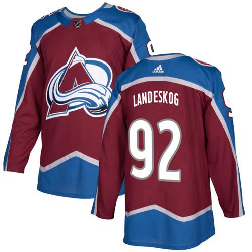 Adidas Avalanche #92 Gabriel Landeskog Burgundy Home Authentic Stitched NHL Jersey