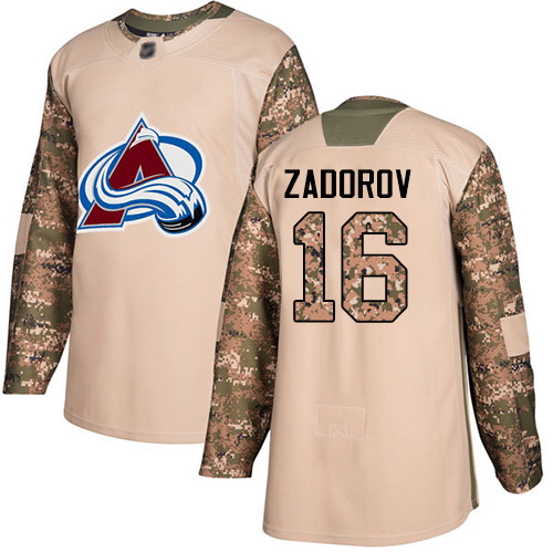 Adidas Avalanche #16 Nikita Zadorov Camo Authentic 2017 Veterans Day Stitched NHL Jersey