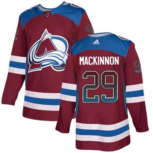 Adidas Avalanche #29 Nathan MacKinnon Burgundy Home Authentic Drift Fashion Stitched NHL Jersey