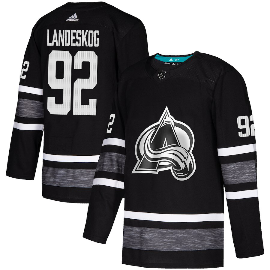 Adidas Avalanche #92 Gabriel Landeskog Black Authentic 2019 All-Star Stitched NHL Jersey - Click Image to Close