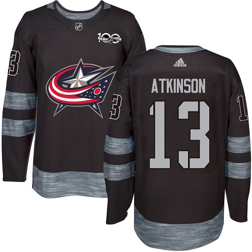 Adidas Blue Jackets #13 Cam Atkinson Black 1917-2017 100th Anniversary Stitched NHL Jersey