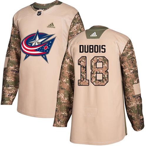 Adidas Blue Jackets #18 Pierre-Luc Dubois Camo Authentic 2017 Veterans Day Stitched NHL Jersey