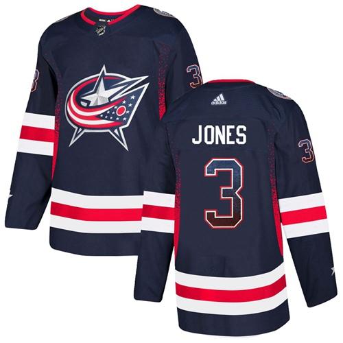 Adidas Blue Jackets #3 Seth Jones Navy Blue Home Authentic Drift Fashion Stitched NHL Jersey