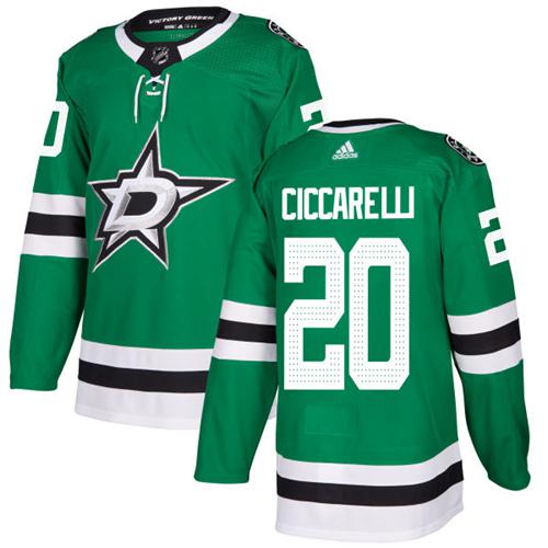 Adidas Stars #20 Dino Ciccarelli Green Home Authentic Stitched NHL Jersey - Click Image to Close