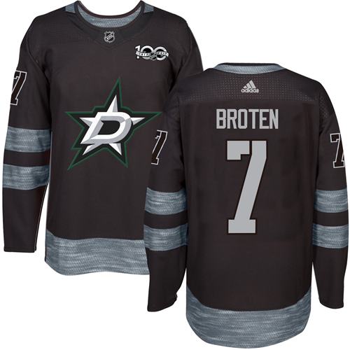 Adidas Stars #7 Neal Broten Black 1917-2017 100th Anniversary Stitched NHL Jersey