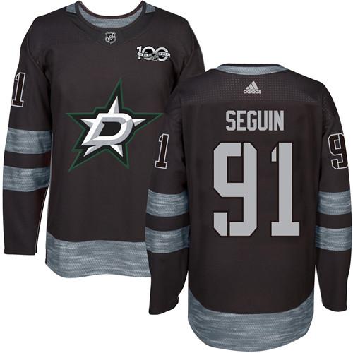 Adidas Stars #91 Tyler Seguin Black 1917-2017 100th Anniversary Stitched NHL Jersey - Click Image to Close