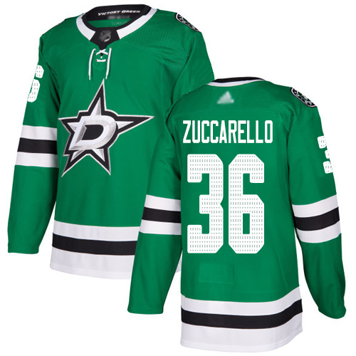 Adidas Stars #36 Mats Zuccarello Green Home Authentic Stitched NHL Jersey - Click Image to Close