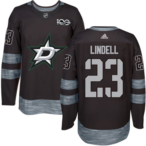 Adidas Stars #23 Esa Lindell Black 1917-2017 100th Anniversary Stitched NHL Jersey - Click Image to Close