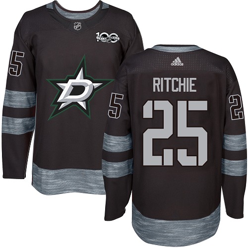 Adidas Stars #25 Brett Ritchie Black 1917-2017 100th Anniversary Stitched NHL Jersey