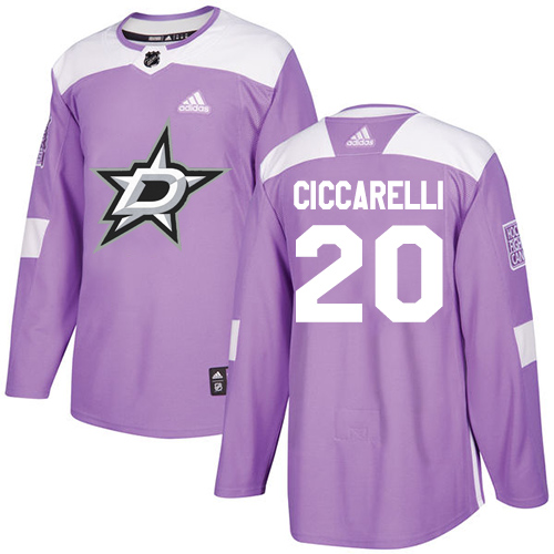 Adidas Stars #20 Dino Ciccarelli Purple Authentic Fights Cancer Stitched NHL Jersey - Click Image to Close