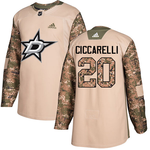 Adidas Stars #20 Dino Ciccarelli Camo Authentic 2017 Veterans Day Stitched NHL Jersey - Click Image to Close