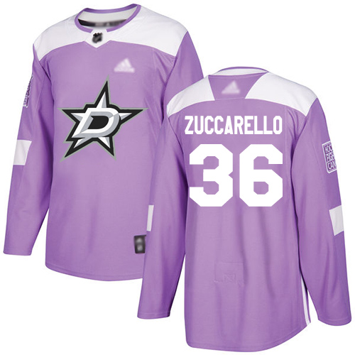 Adidas Stars #36 Mats Zuccarello Purple Authentic Fights Cancer Stitched NHL Jersey