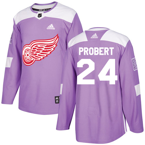 Adidas Red Wings #24 Bob Probert Purple Authentic Fights Cancer Stitched NHL Jersey