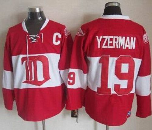 Red Wings #19 Steve Yzerman Red Winter Classic CCM Throwback Stitched NHL Jersey - Click Image to Close