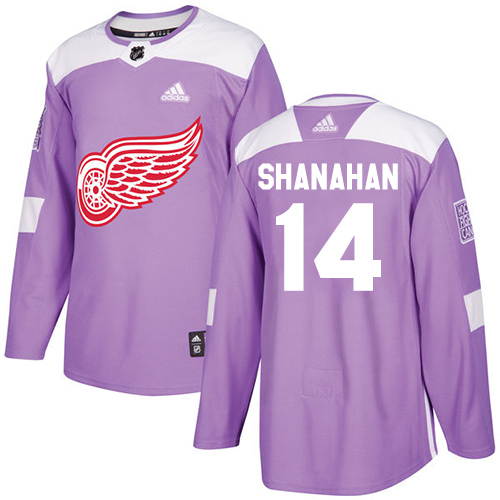 Adidas Red Wings #14 Brendan Shanahan Purple Authentic Fights Cancer Stitched NHL Jersey