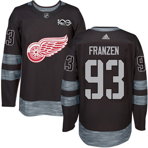 Adidas Red Wings #93 Johan Franzen Black 1917-2017 100th Anniversary Stitched NHL Jersey - Click Image to Close