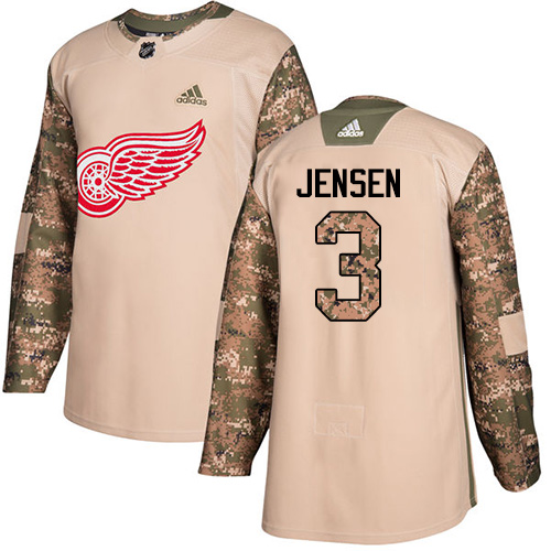 Adidas Red Wings #3 Nick Jensen Camo Authentic 2017 Veterans Day Stitched NHL Jersey