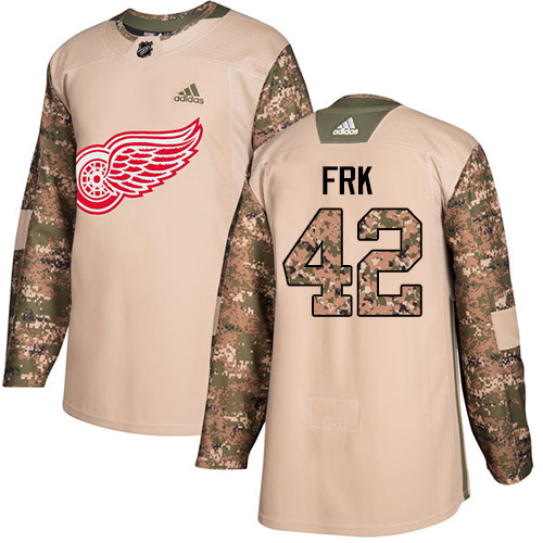 Adidas Red Wings #42 Martin Frk Camo Authentic 2017 Veterans Day Stitched NHL Jersey - Click Image to Close