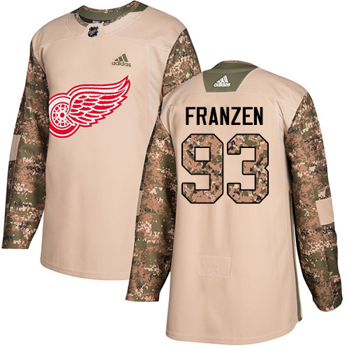 Adidas Red Wings #93 Johan Franzen Camo Authentic 2017 Veterans Day Stitched NHL Jersey - Click Image to Close