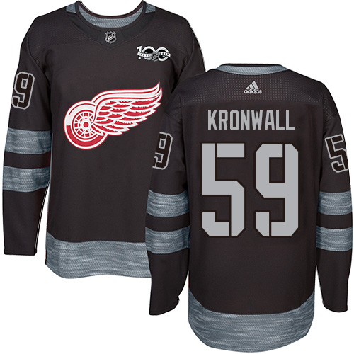 Adidas Red Wings #59 Niklas Kronwall Black 1917-2017 100th Anniversary Stitched NHL Jersey