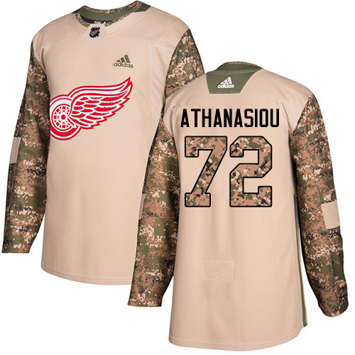 Adidas Red Wings #72 Andreas Athanasiou Camo Authentic 2017 Veterans Day Stitched NHL Jersey