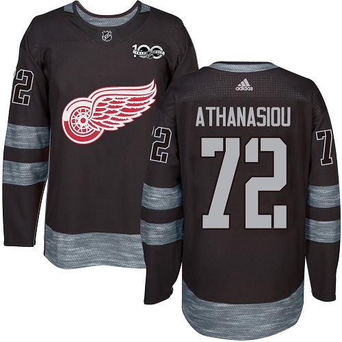 Adidas Red Wings #72 Andreas Athanasiou Black 1917-2017 100th Anniversary Stitched NHL Jersey