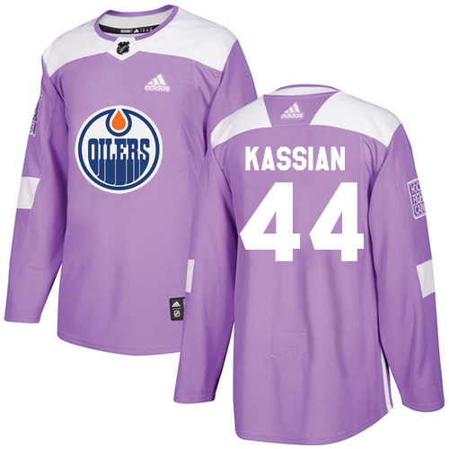 Adidas Oilers #44 Zack Kassian Purple Authentic Fights Cancer Stitched NHL Jersey - Click Image to Close