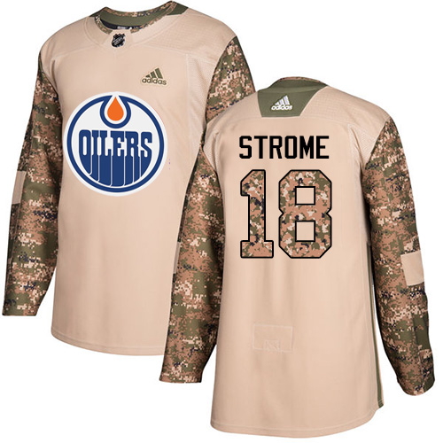 Adidas Oilers #18 Ryan Strome Camo Authentic 2017 Veterans Day Stitched NHL Jersey