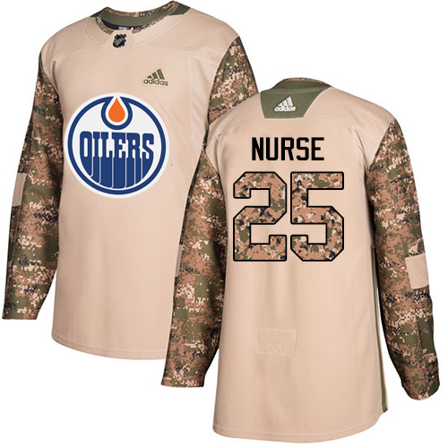 Adidas Oilers #25 Darnell Nurse Camo Authentic 2017 Veterans Day Stitched NHL Jersey